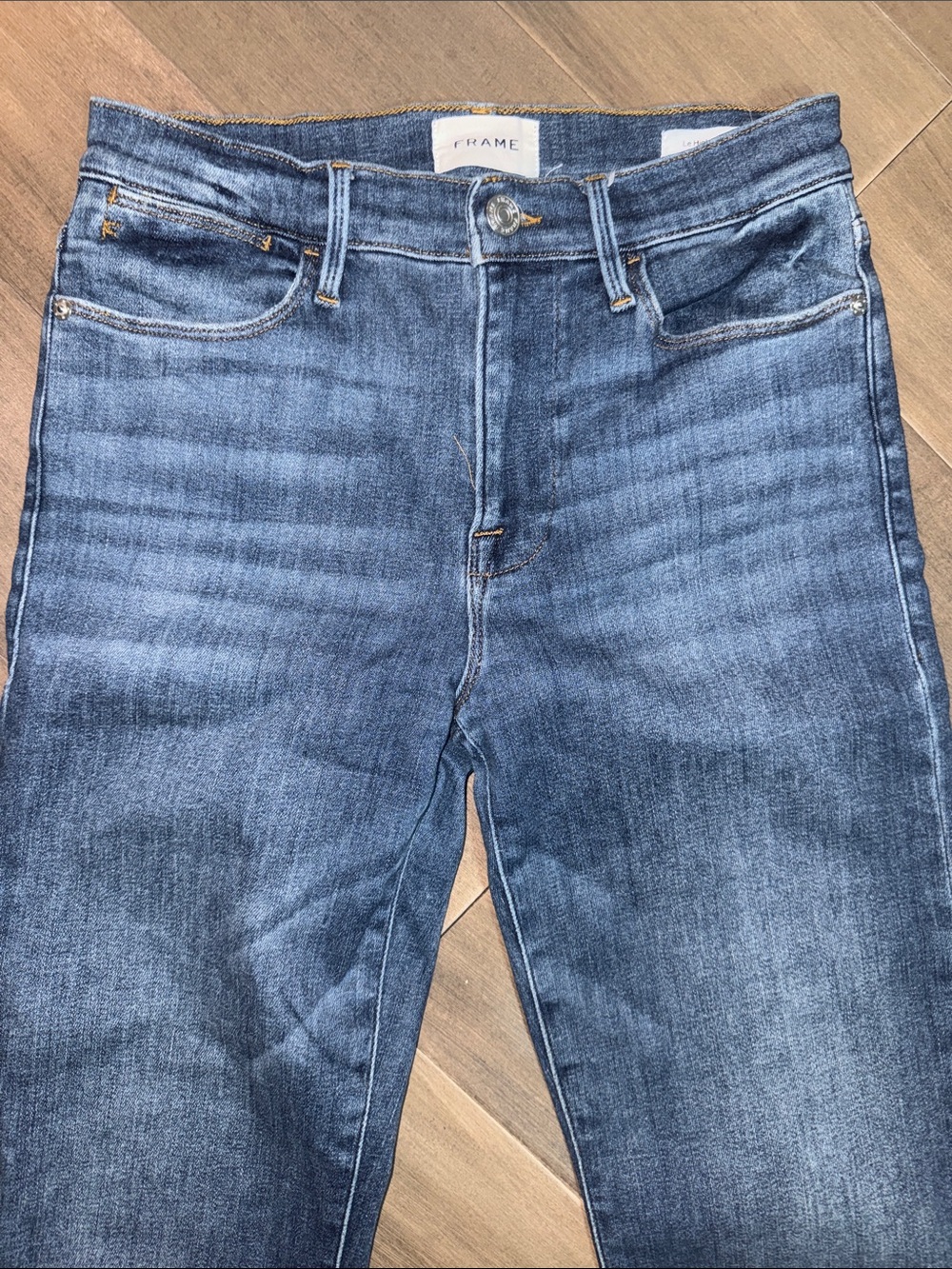 FRAME Le High Straight Jeans in Bestia Blue Wash Size 27 - Picture 2 of 6